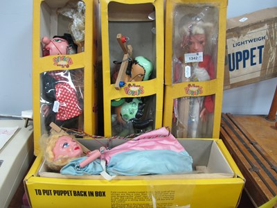 Lot 1342 - Four Boxed Pelham Puppets examples, including -...
