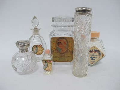 Lot 1252 - Two Silver Topped Toilet Bottles plus four...
