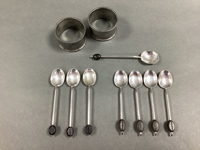Lot 41 - A Set of Four Hallmarked Silver Coffee Bean...