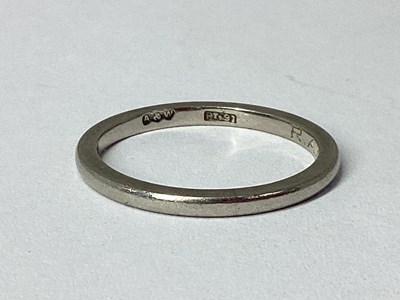 Lot 101 - A Plain Narrow Wedding Band, stamped "A&W" and...