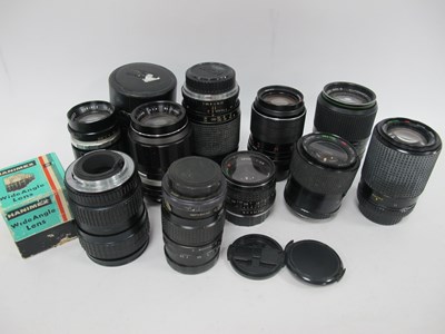 Lot 1392 - Camera Lenses; RMC Tokina II 28mm f/2.8, Carl...
