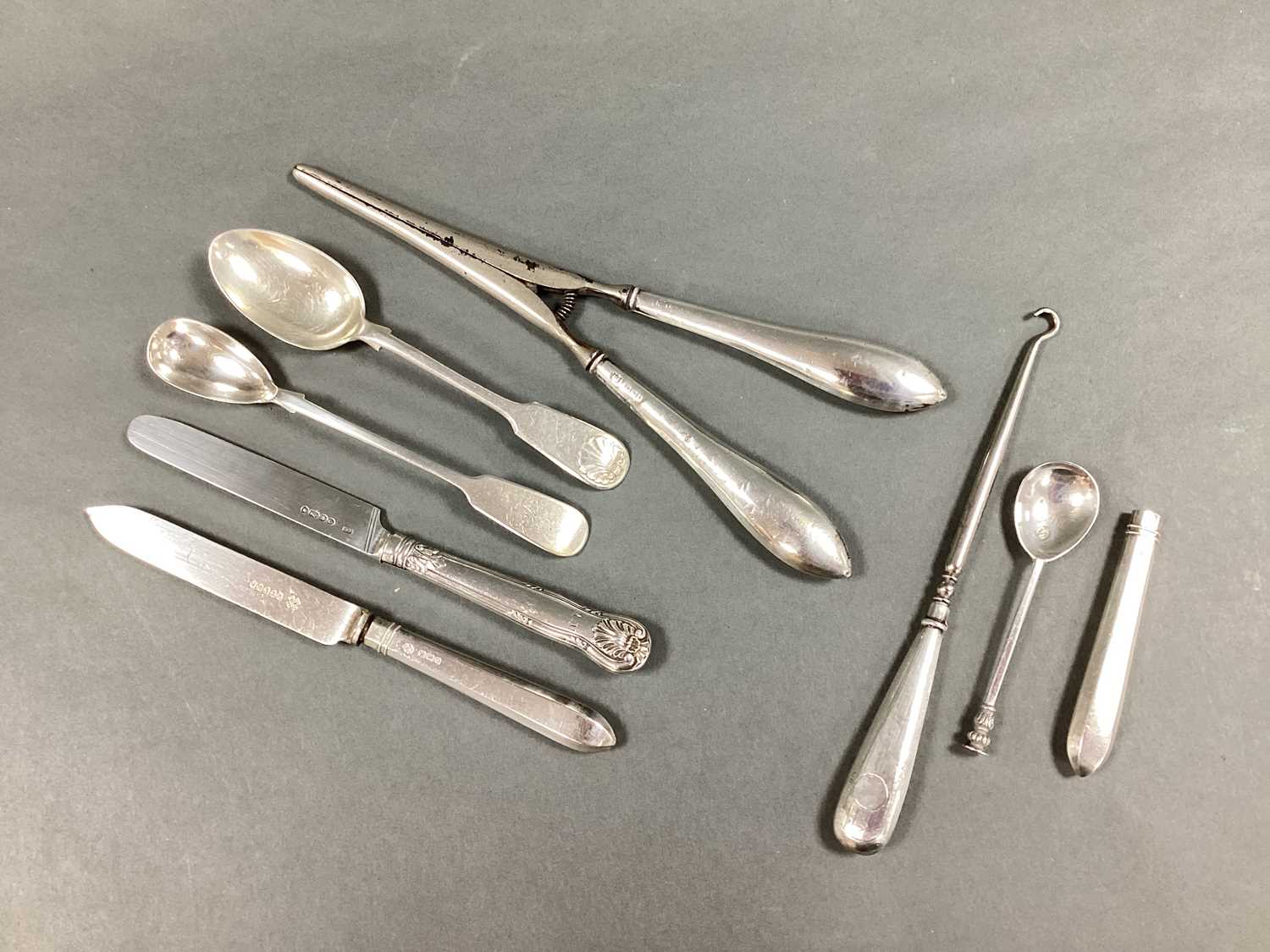 Lot 44 - A Victorian Hallmarked Silver Knife, together...