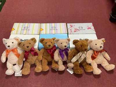 Lot 336 - Six Modern Steiff Cosy Year Bears, comprising...