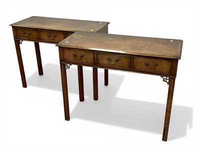 Lot 1589 - Pair of Reproduction Mahogany Side Tables,...