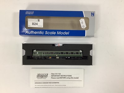 Lot 824 - A boxed Dapol N gauge Class 121 railcar in BR...