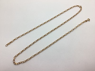 Lot 119 - An Oval Belcher Link Chain, stamped "9KT ITALY"...