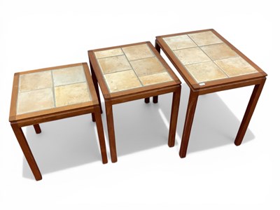 Lot 1550 - Nest of three Teak Coffee Tables circa 1970s,...