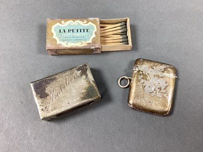 Lot 49 - A Hallmarked Silver Vesta Case, together with...