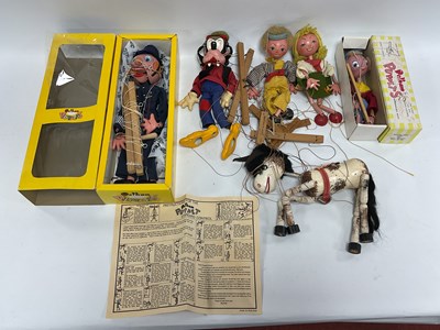 Lot 313 - Six Pelham Puppets, including Goofy, Horse, a...