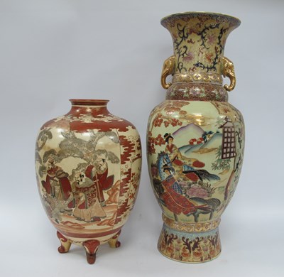 Lot 1312 - Two large mid 20th century Japanese Satsuma...