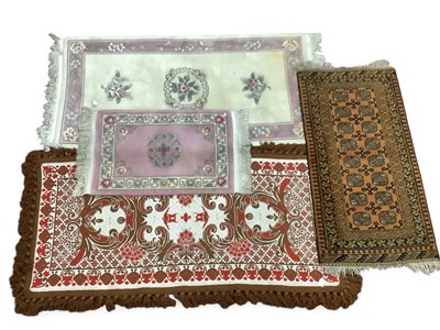 Lot 1614 - Wool Tasseled Rug, with two rows of eight...