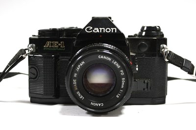 Lot 824 - Canon AE-1 Program 35mm Film Camera with...