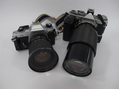 Lot 1369 - Nikon FG 35mm SLR Film Camera with attached...