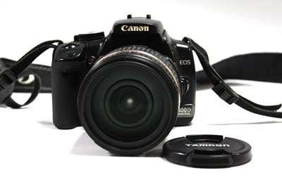 Lot 707 - Canon EOS 400D DSLR Camera with attached...