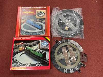 Lot 356 - Four Hornby 00 gauge turntables, two boxed.