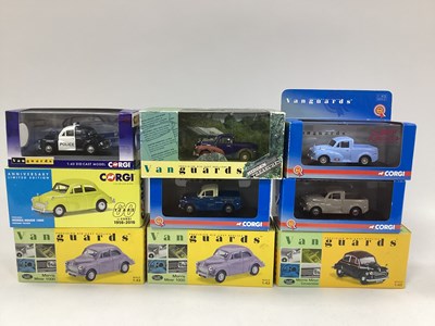 Lot 680 - Nine Corgi, Lledo Vanguards 1:43rd scale...