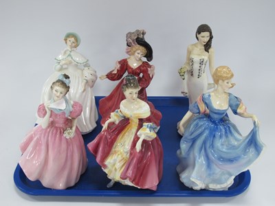 Lot 1251 - Six large Royal Doulton porcelain figures,...