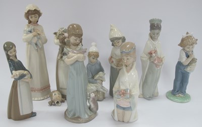 Lot 1171 - Seven Spanish Lladro porcelain children...