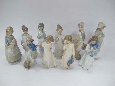 Lot 1231 - Collection of ten Spanish Lladro NAO porcelain...