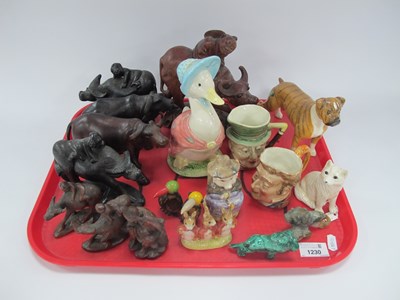 Lot 1230 - Mixed collectables, including various wooden...
