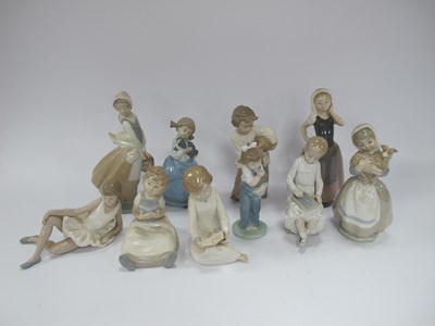 Lot 1208 - Collection of ten Spanish Lladro NAO porcelain...