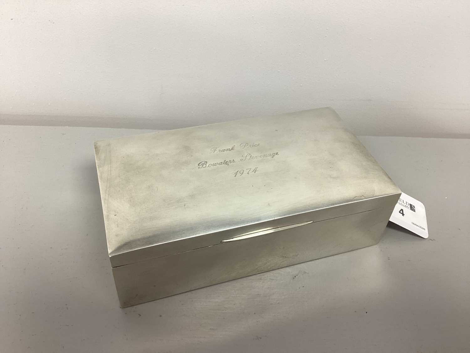 Lot 4 - A Hallmarked Silver Rectangular Cigarette Box,...