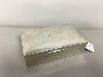 Lot 4 - A Hallmarked Silver Rectangular Cigarette Box,...