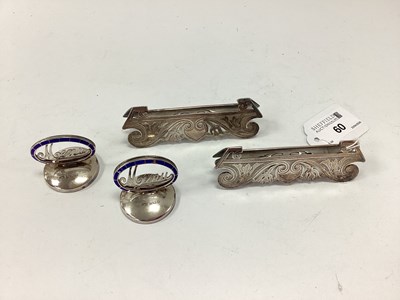 Lot 60 - A Pair of Antique Hallmarked Silver 'Menu'...