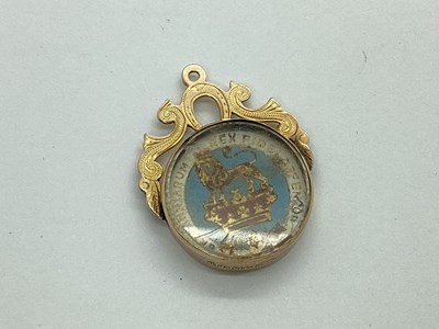 Lot 87 - A Late Victorian 9ct Gold Mounted Enamel Coin...