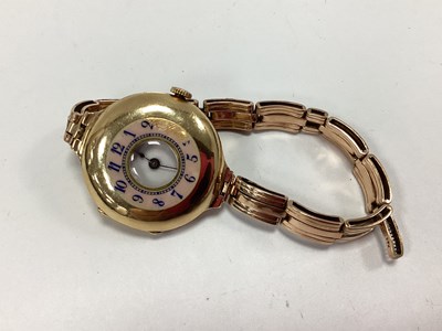 Lot 210 - An Antique Half Hunter Cased Ladies Wristwatch,...