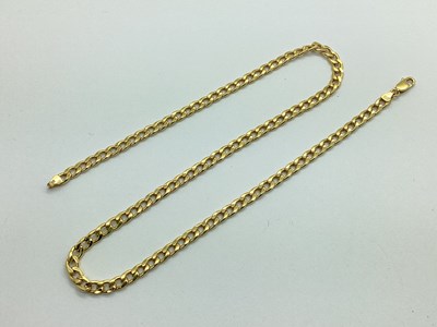 Lot 95 - A 9ct Gold Flat Curb Link Chain, stamped "9Kt",...