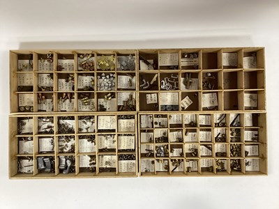 Lot 607 - Four wooden trays sub-divided into...
