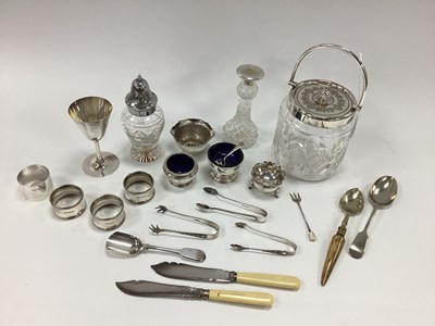 Lot 30 - Three Hallmarked Silver Salts, two with blue...