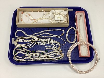 Lot 149 - A Collection of Pearl and Other Bead Necklaces,...