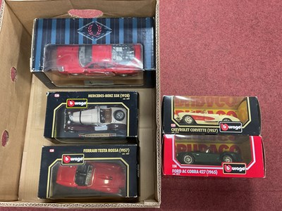 Lot 354 - Five 1:18 and 1:24 Scale Diecast Cars by Tonka...