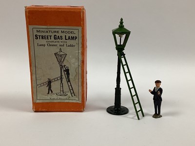 Lot 890 - A Miniature Lead Street Gas Lamp, with lamp...