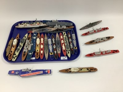Lot 820 - Twenty Nine diecast model waterline ships...