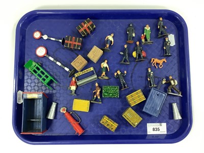Lot 835 - A quantity of mainly pre war O gauge lineside...