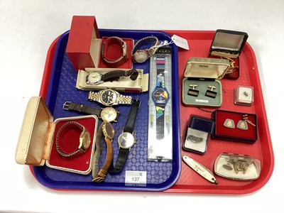Lot 137 - Bucherer; A Gilt Metal Gent's Wristwatch, the...