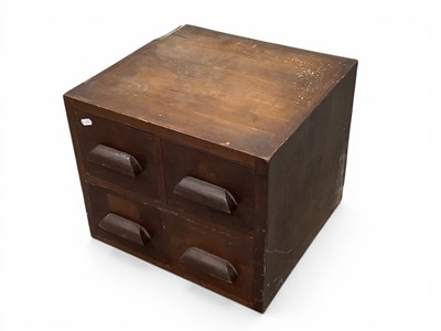 Lot 1540 - Oak Table Top Box File, of four drawers,...