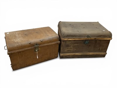Lot 1594 - Two XIX Century Tin Trunks, the widest 72cm (2).