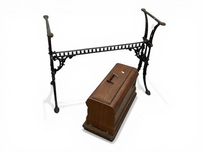 Lot 1549 - Cast Iron Pub Table (no top) 87cm wide. Jones...