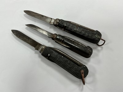 Lot 465 - Three British Army Circa WWI Pocket Knives,...