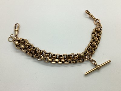 Lot 198 - A Hollow Belcher Link Double Albert Chain,...