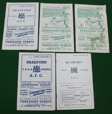 Lot 833 - Bradford Park Avenue Home Programmes v....
