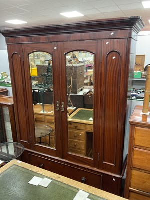 Lot 1542 - XIX Century Mahogany Two Door Wardrobe, with a...