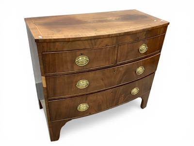 Lot 1609 - Early XIX Century Mahogany Bow Fronted Chest...