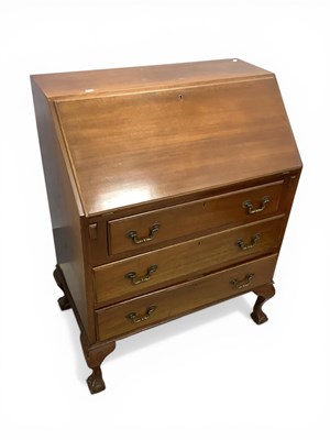 Lot 1528 - XX Century Mahogany Bureau, with a fall front,...