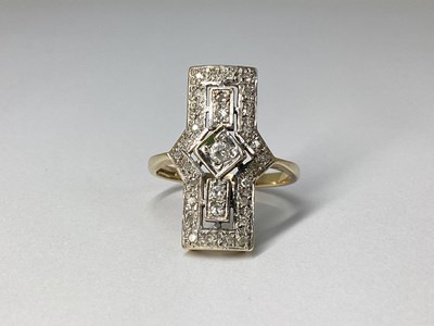 Lot 62 - A Statement 9ct Gold Diamond Set Rectangular...