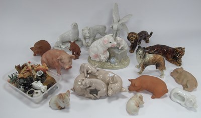 Lot 1200 - Collection of ceramic and porcelain animal...